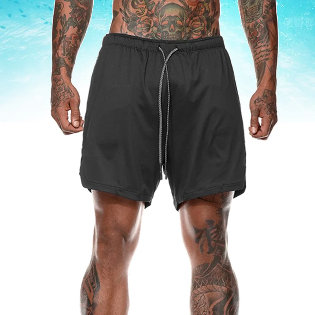 

Double Layer Quick Dry Summer Sports Shorts for Men Boys Black Size Xl Premium Material Sweat Absorbing Jogging Fitness Casual