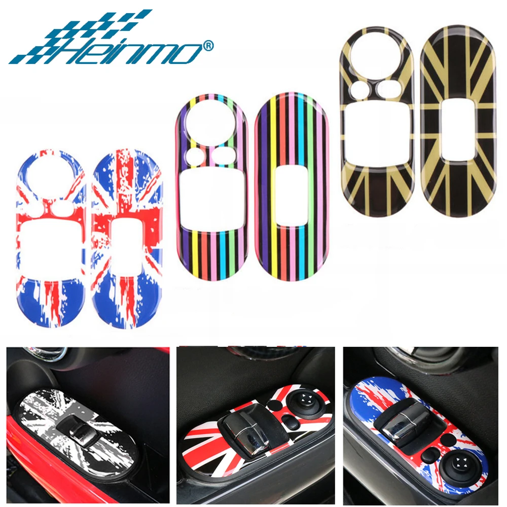 

Car Interior Window Lifter Switch Panel Cover Stickers Decals For MINI Cooper F56 for Mini f56 Decoration Accessories