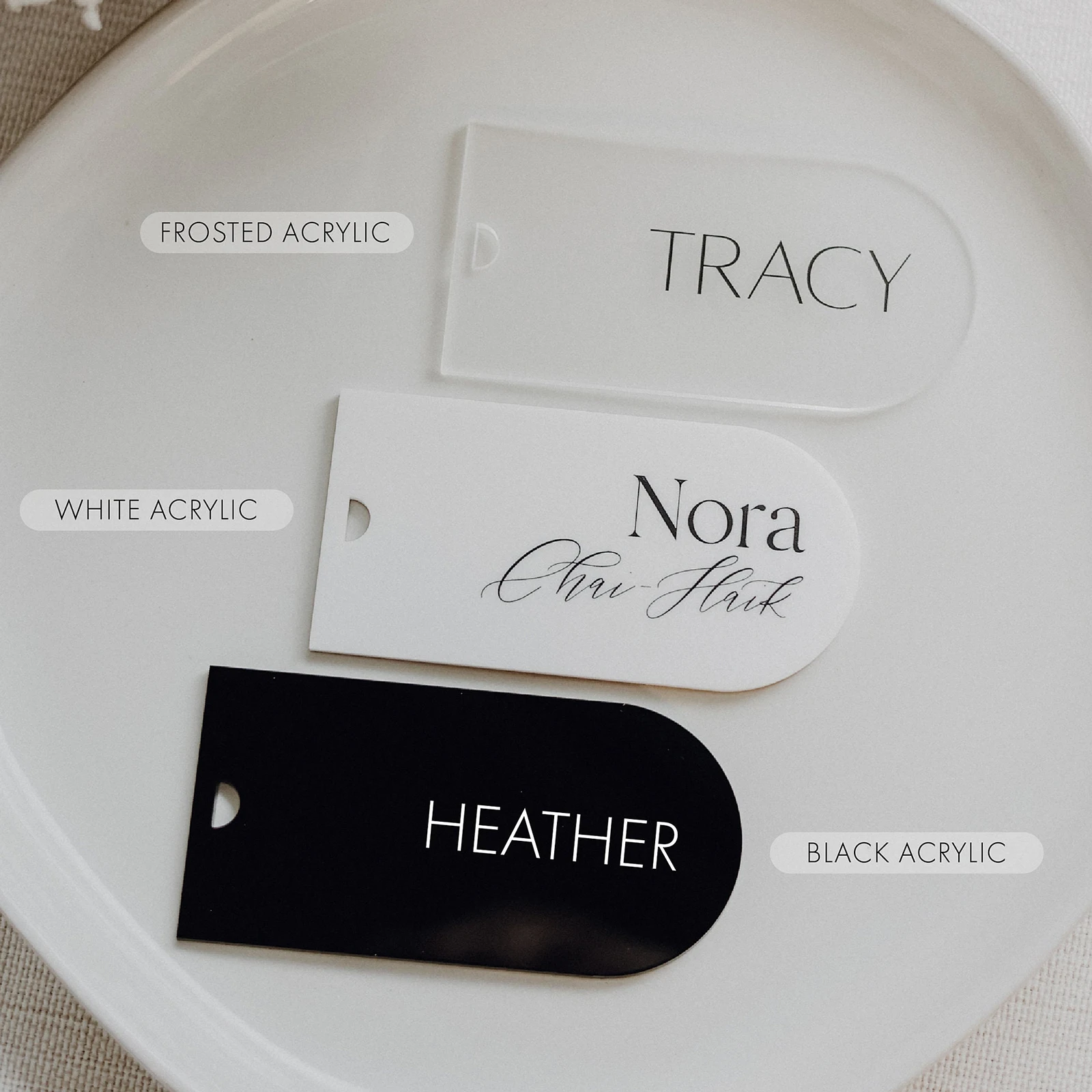 10/50 PCS Acrylic Display Board Blank Mirror Board Hand-Painted Acrylic Luggage Label DIY Nameplate Table Seat Number Card