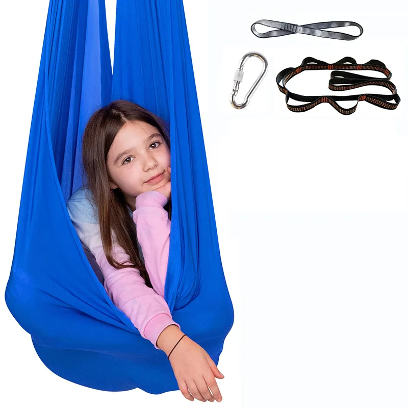 Hoge Elasticiteit Kinderhangmat Zintuiglijke Therapie Voor Kinderen Schommel Binnen en Buiten Schommel Hangstoel Antenne Yoga Hangmat