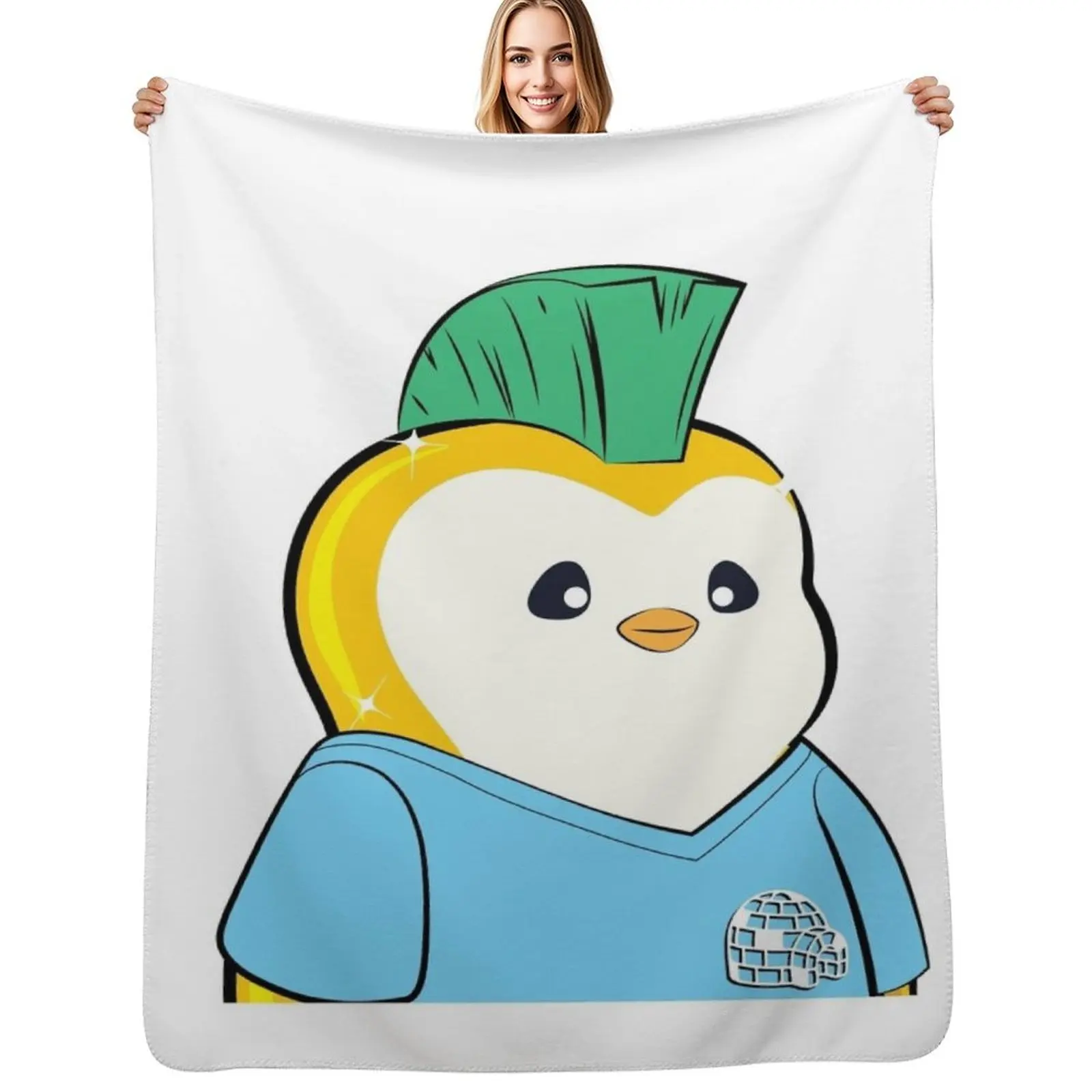 

Pudgy Penguin #3403 nft Chubby Funny animals Throw Blanket Stuffeds Plaid on the sofa Luxury Brand For Decorative Sofa Blankets