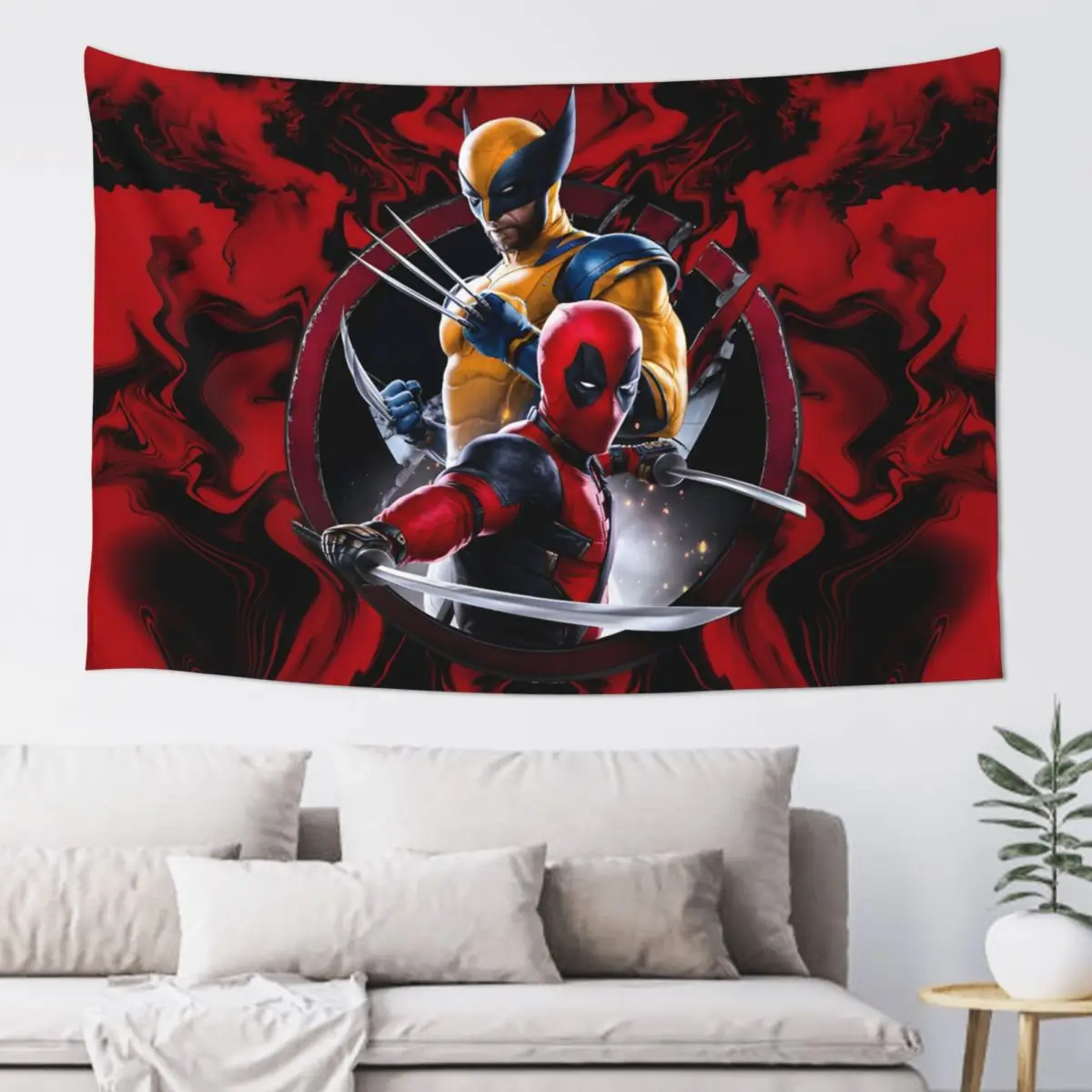 Wall Hanging Deadpool & Wolverine Hanging Carpets 2024 MARVEL Latest Movie Home Decor Living Room Gifts Gift Hanging Carpets