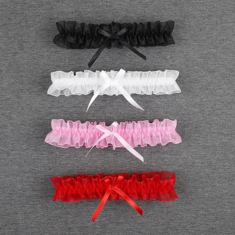 

Women Bow Leg Ring Sexy Lingerie Lace Garter Belt Bowknot Leg Loop Wedding Garters Bridal Cosplay Fashion Stocking Thigh Ring