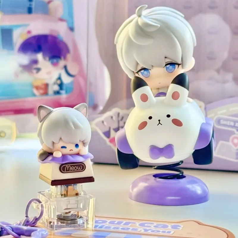 Genuine Stock Love And Deepspace Figure Set Cute Character Car Ornament Cat Keycap Desktop Display Collectible Surprise Gift