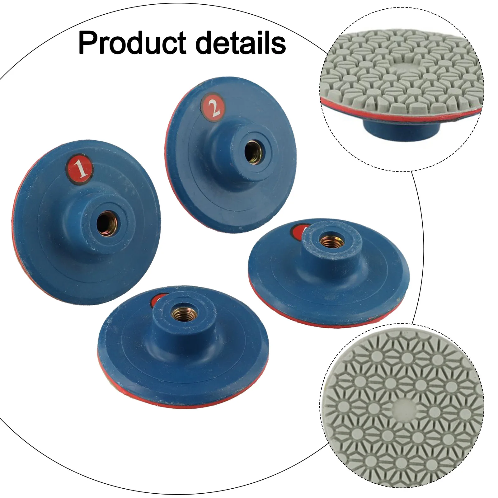 

3Inch Wet Polishing Pads 4PCS High Performance Sanding Discs for Efficient Polishing of For Granite and Marble