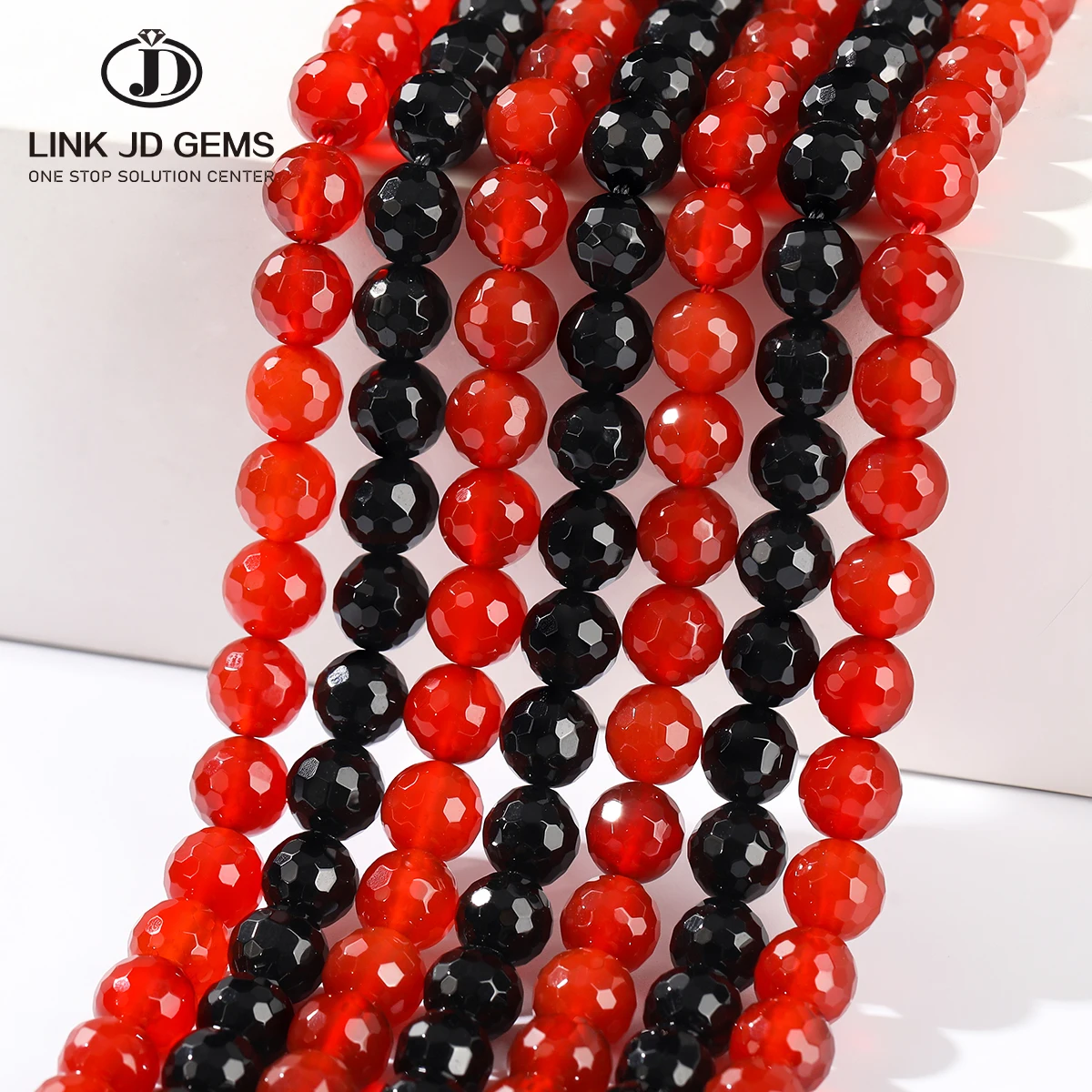 

Natural Stone Red Black Agate Faceted Bead 4 6 8 10mm Pick Size Onyx Bead for Jewelry Making DIY Necklace Bracelet Accessories