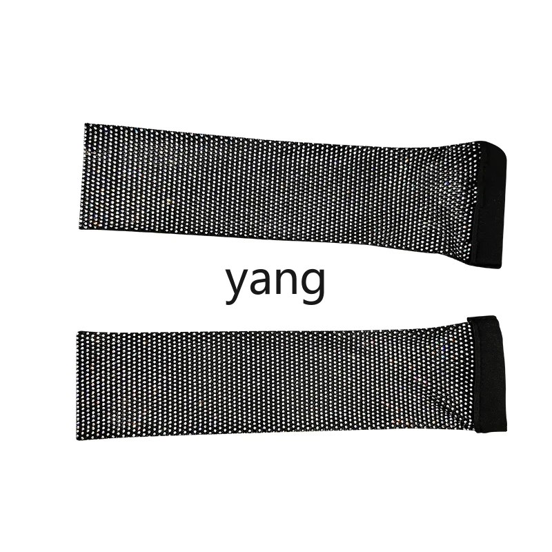 

LMM sunscreen sleeves female Internet celebrities with drills mesh breathable sleeves flash diamond personality