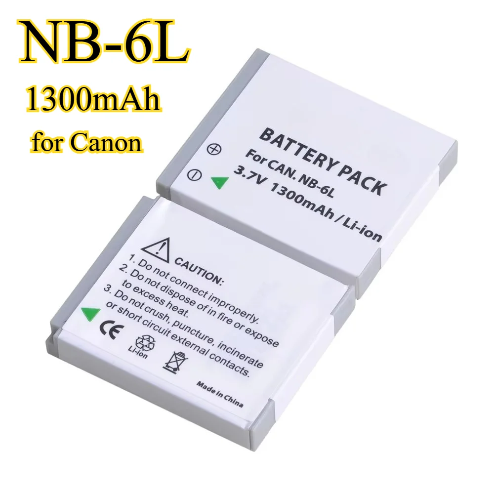 Substituição de bateria 1300mAh NB-6L para câmeras digitais Canon Powershot SX520 HS/SX530/SX610 Li-ion de alta capacidade