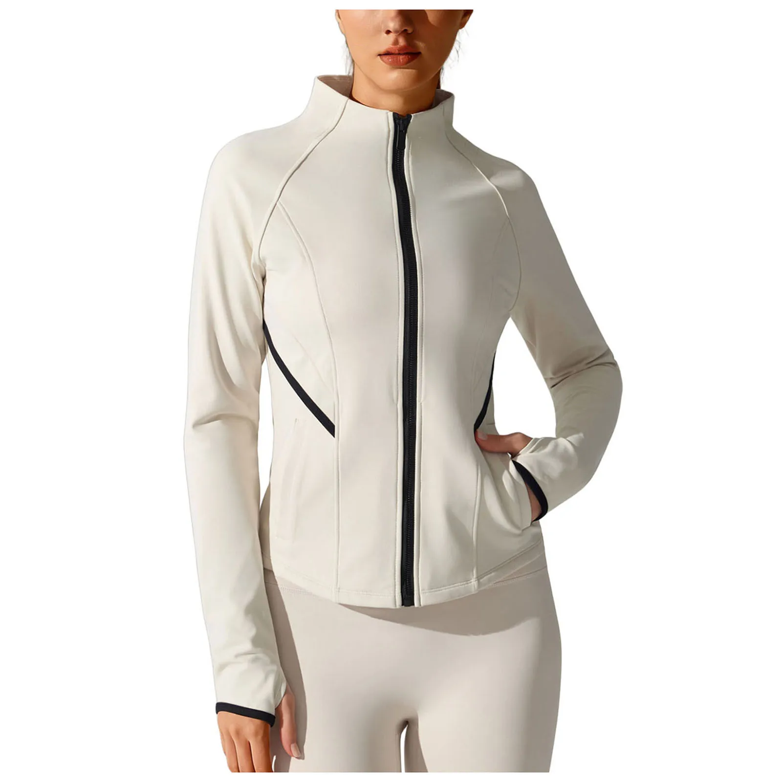 Veste Zippée Slim Fit Veste Sport Femme Dowskwx - Slim Fit - Manches Longues - Trous Pour Pouces - Noir - Yoga, Running Veste Running Yoga Fitness Veste Zippée Slim Fit Veste Sport Femme Dowskwx - Slim Fit - Manches Longues - Trous Pour Pouces - Noir - Yoga, Running Veste Running Yoga Fitness