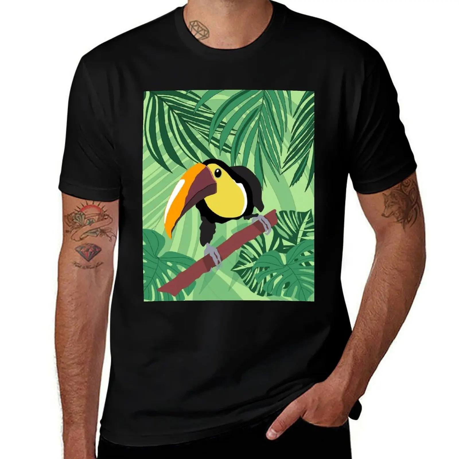 

Toucan at the rainforest T-Shirt t shirt man designer t shirt custom print cotton t shirts high quality T-Shirt