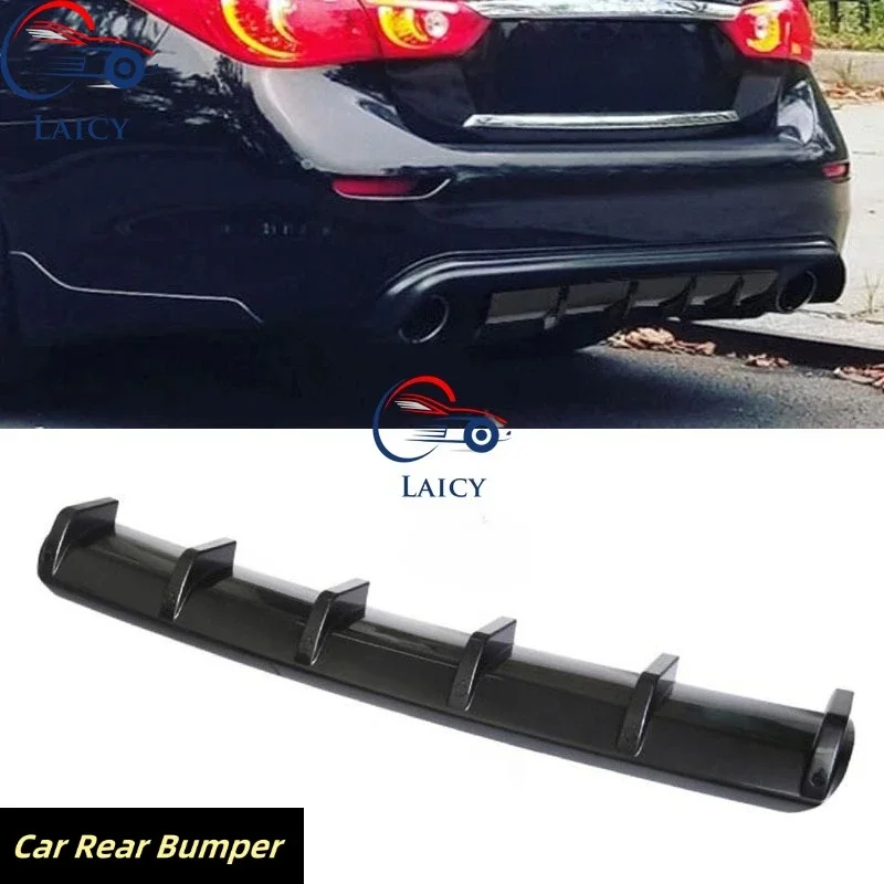 LAICY For I-nfiniti Q50 QX55 2014-22 Car Rear Bumper Side Diffuser Lip Spoiler Splitter Spoiler Shark 6 Fins Wing Body Kit Black