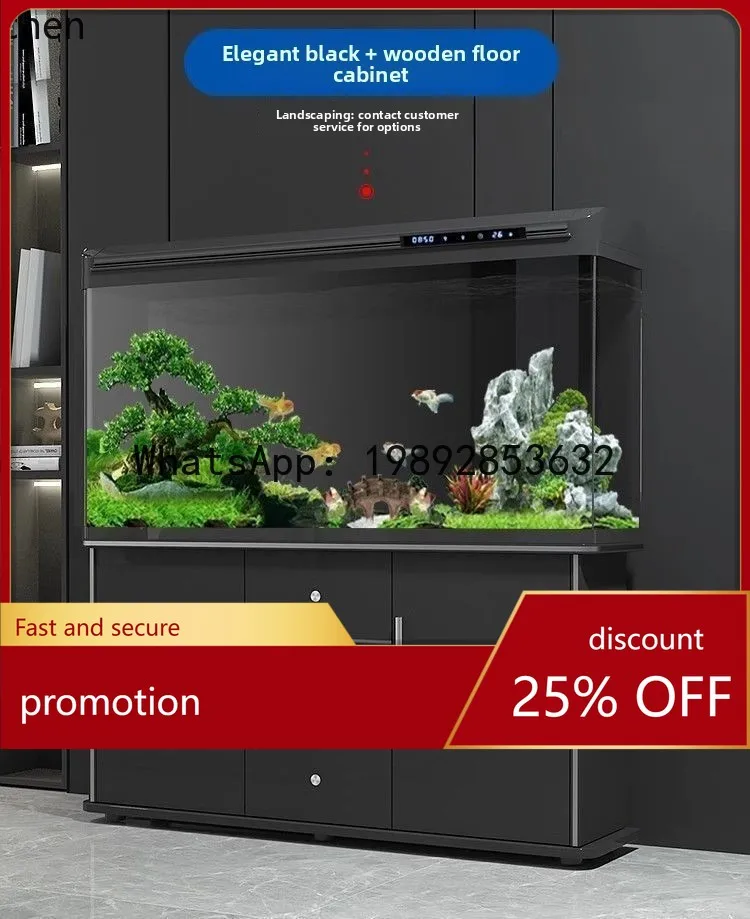 

YFY Home Living Room Cabinet Floor Glass Aquarium Eco No Water Change Needed Medium Type