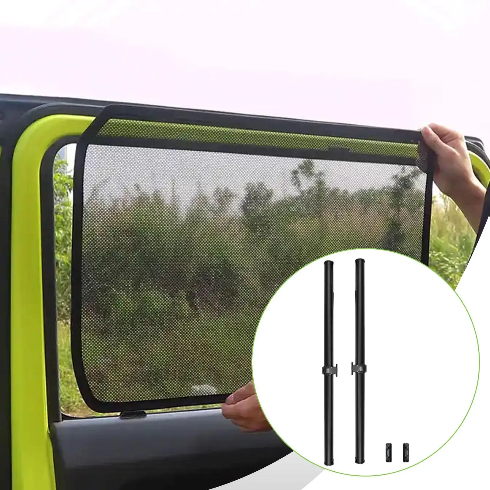 

2x Sunshades Retractable Auto Accessories Easy to Use Easy to Install Sturdy