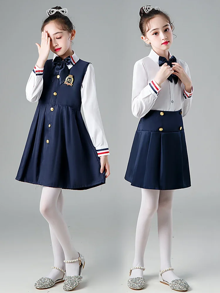 Costume da coro per bambini per abbigliamento da spettacolo per gonna primaria e secondaria scuola per studenti di poesia recitazione corea