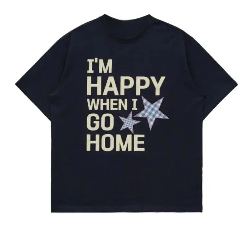 

Men's i'm happy when i go home English printed pattern short-sleeved fashion trend T-shirt Casual streetwear Hip-hop Y2k