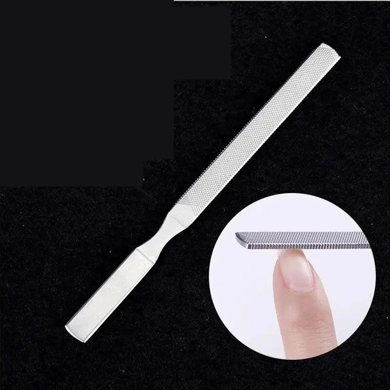 (.) Four-Sided Stainless Steel Nail File,Durable Nail Tool For Shaping And Polishing,Perfect For Salon Use And Home Nail Care