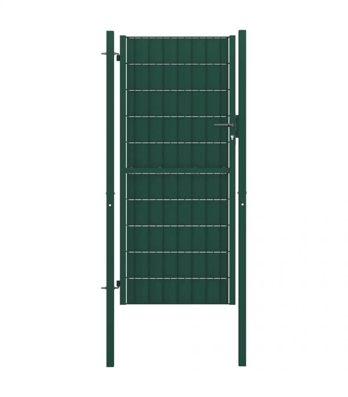 Garden doors PVC fence gate and green steel 100x204 cm