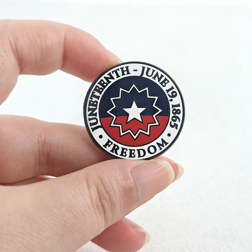 Juneteenth Freedom Enamel Pin June 19 1865 Flag Brooch African American History Metal Badge Black Power Accessories Jewelry Gift