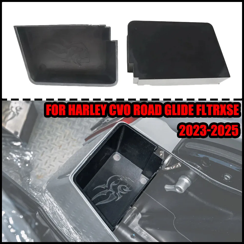 

Apply To For Harley CVO Road Glide Street Glide 2023-2025,ABS Hard Saddlebag Storage Organizer Tray Cover Black ﻿Durable