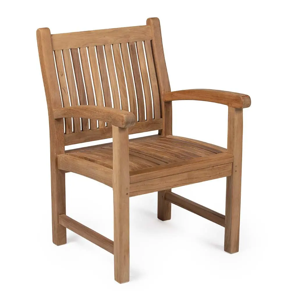 Grade A Teak Square Back Arm Chair, Gently Curved Seat and Back, Indoor Outdoor Lounge Chair,Customized