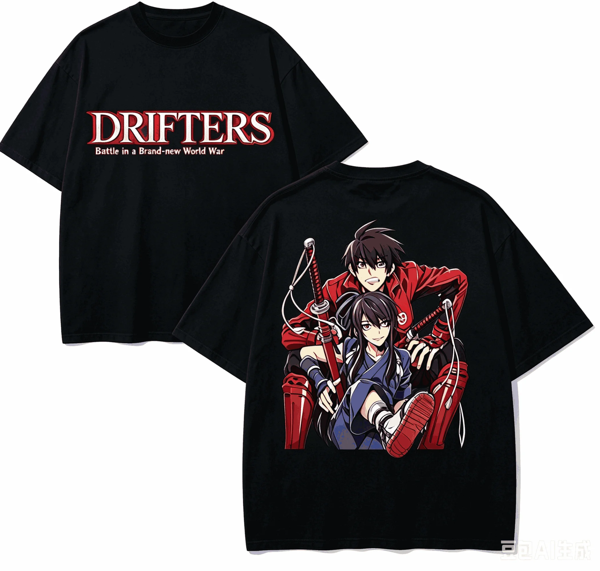 Drifters Anime Lover T-shirt Harajuku Cotton New Model High Street  Oversized Unisex Retro Fashion Couples Breathable soft gift