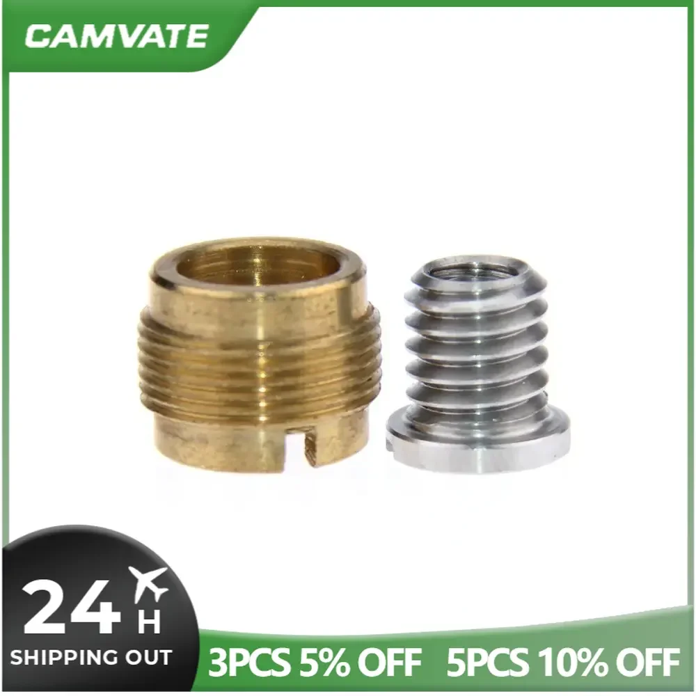 Adattatore per vite per microfono CAMVATE 2 pezzi con filetto maschio da 1/4 "-20 femmina a 3/8"-16 filetto maschio da 3/8 "-16 femmina a 5/8"-27 nuovo