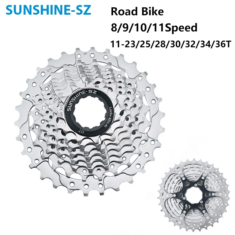 SUNSHINE 11 Speed Road Bike Cassette Sprocket 11-25T/28T/32T/34T/36T X11 11V Original Bicycle Chains Flywheel Kit Parts