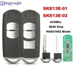 jingyuqin 2/3 Buttons Smart Car Key For MAZDA CX-3 CX-5 Axela Atenza Model SKE13E-01 SKE13E-02 Control 433Mhz ID49Chip