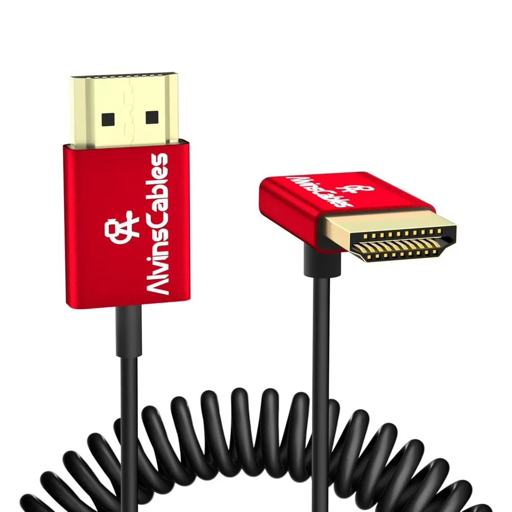 

Alvin's Cables 8K 2.1 HDMI Cable 48Gbps 8K@60Hz 4K@120Hz High Speed Φ2.4mm for Feelworld, Straight to Down Angle Coiled