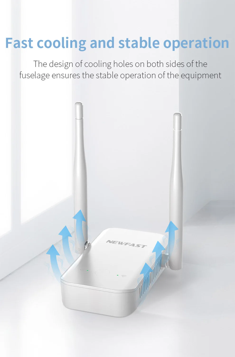 Newfast Маленький усилитель сигнала Wi-Fi 300 Мбит/с 2,4G Wi-Fi повторитель Внешние антенны 2*3 дБи WIFI Extender Простая настройка Plug and Play