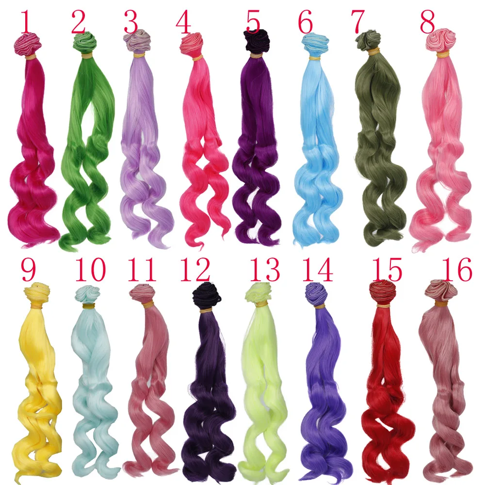 Rosyjskie ręcznie robione włosy dla lalek 25 cm wysoka temperatura Kręcone włosy dla 1/3 1/4 1/6 BJD diy kręcone peruki dla lalek drzewo