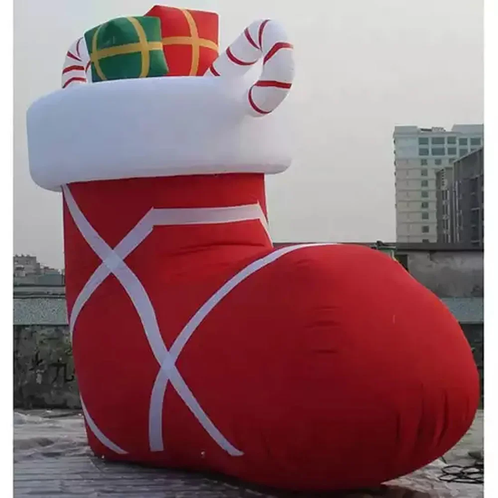 

Christmas Sock Outdoor Giant Inflatable / Stocking With Candy Cane Gift Christmas OrnamentsFor Holiday Event Party Decoration