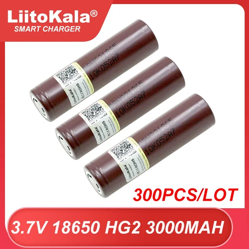 

300pcs 100% New Original HG2 18650 3000mAh batteries 3.6V discharge 20A dedicated 3.7v Power Rechargeable battery TAX FREE