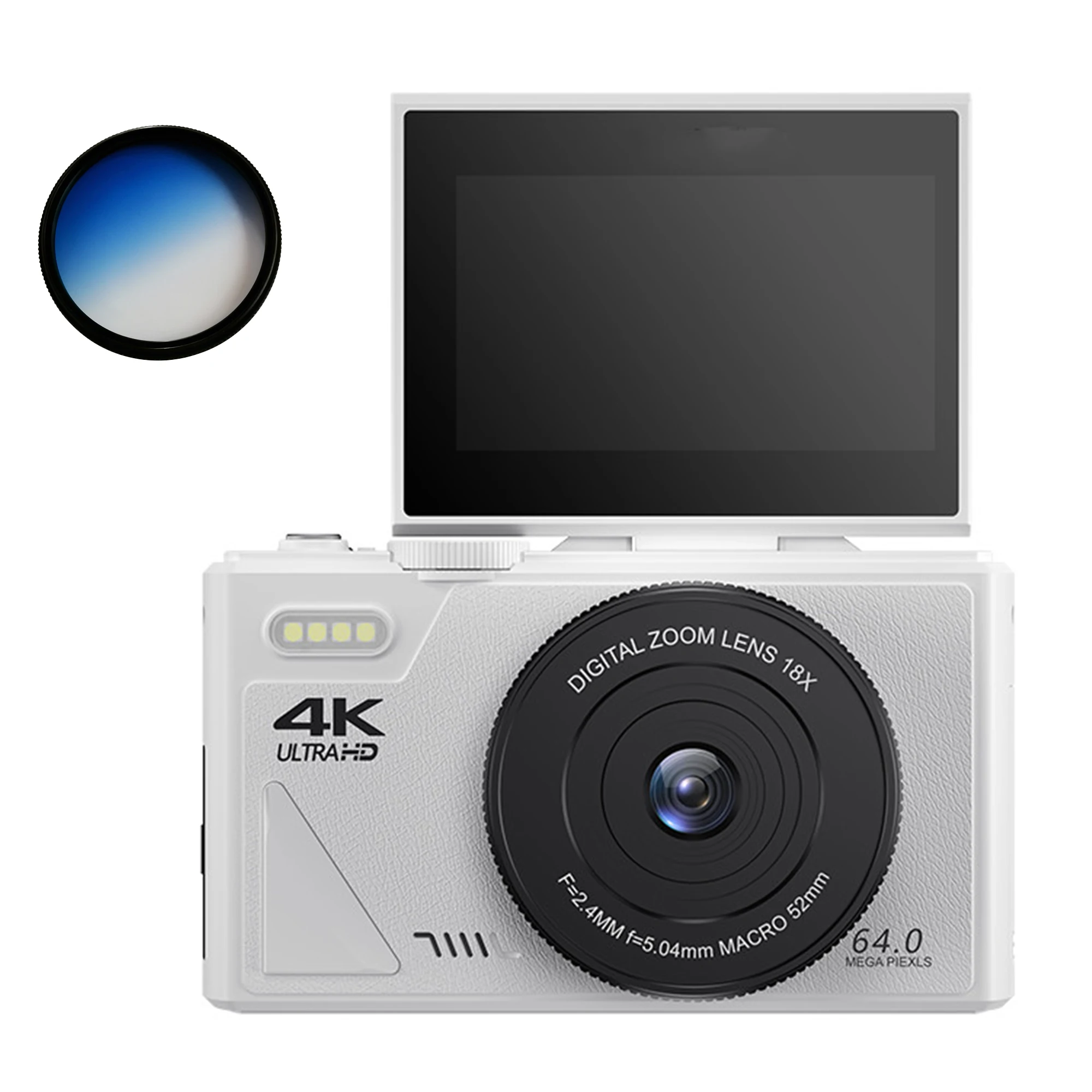 New 64MP Digital Camera for Photography 4K Video Vlogging Camcorder YouTube Webcam Cameras 18X Digital Zoom Camera 3