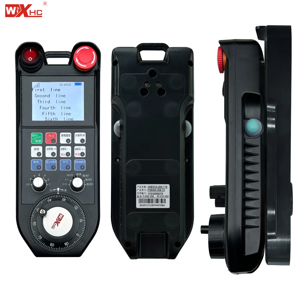 Factory Sale CNC Laser 6-axis Rechargeable Programmable Remote Control Wireless Mpg Handwheel Jog Wheel With Big Color Screen