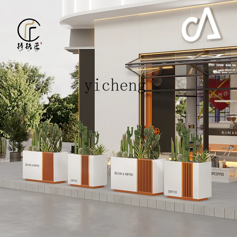 

ZZ flower box combination stainless steel galvanized steel business simple flower slot sales office milk tea shop