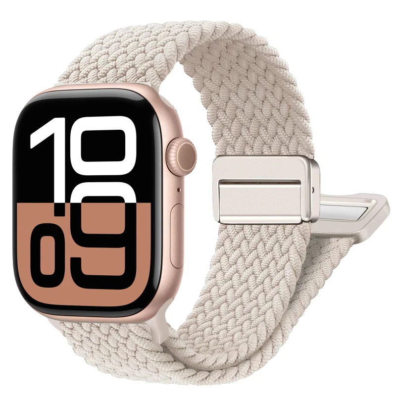 Braided Band For Apple Watch Strap 44mm 40mm 45mm 46mm 49mm 41mm 38 Magnetic Nylon Bracelet iWatch series se 7 6 8 9 10 Ultra 2