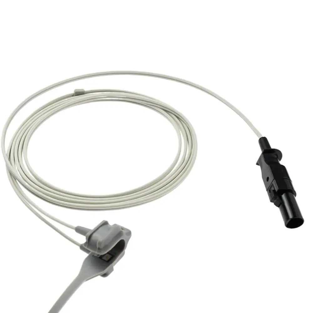 

Зажим для пальца для взрослых, зажим для ушей, силиконовый длинный кабель, многоразовый датчик кислорода, датчик Spo2, для монитора пациента N*Oametrix