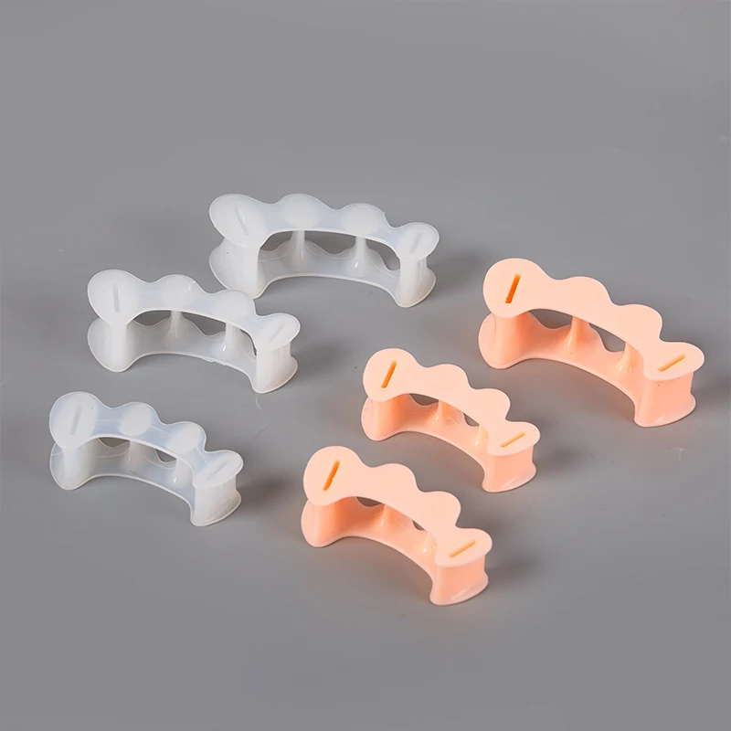 1Pair Hard Silicone Toe Finger Separator 3 Hole Hallux Valgus Orthopedic Spacers Bunion Overlapping Hammer Foot Corrector