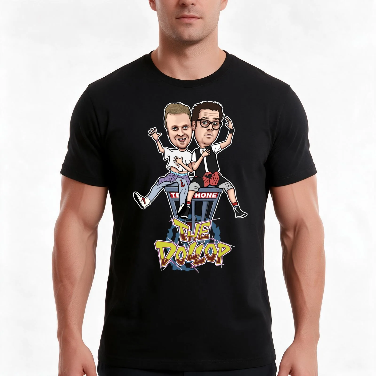 The Dollop: Excellent Adventure T-Shirt, Summer Casual Cotton Tee, Oversized Streetwear Tops, Vintage Graphic Print, 100% Cotton