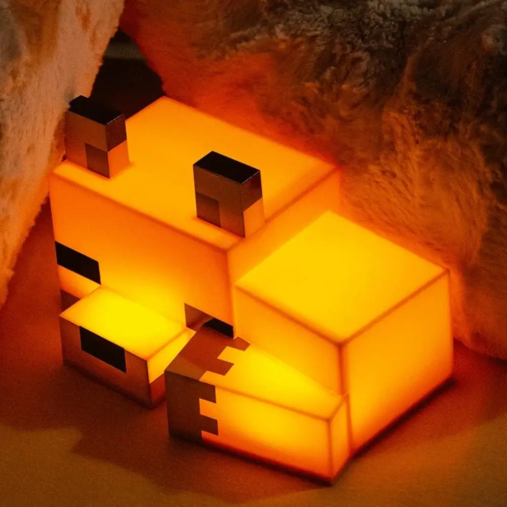 1/2pcs MC Game Cute Fox Night Light Soft Orange Glow Desk Lamp Home Atmosphere Luminous Table Lamp for Playrooms or Children image 2