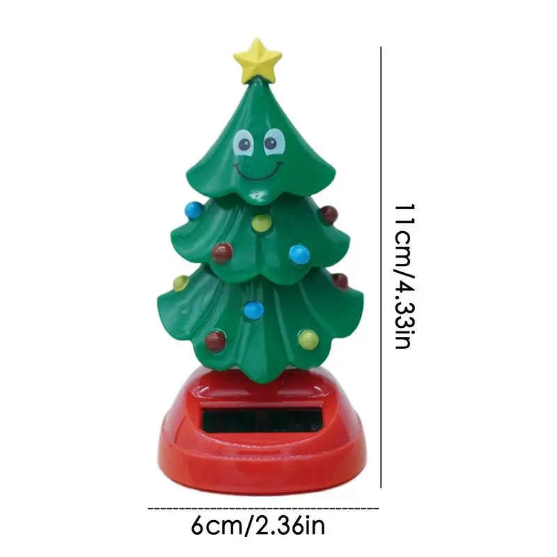 Christmas Solar Bobblehead Solar Dancing Toy Christmas Tree Novelty Car Shaking Head Dancer Doll For Desk And Dashboard Decor