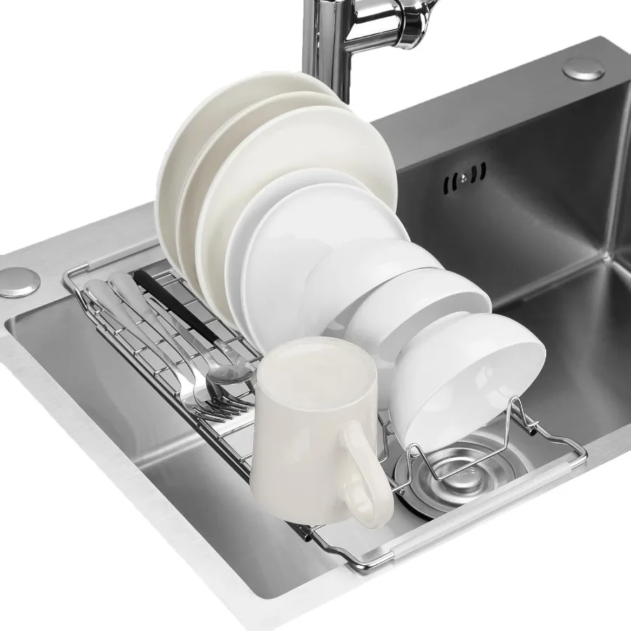 

Space Saving Dish Drying Rack Small Expandable Telescopic Over The Sink Dish Drying Rack304 Stainless Steel Dishrack for 13.58