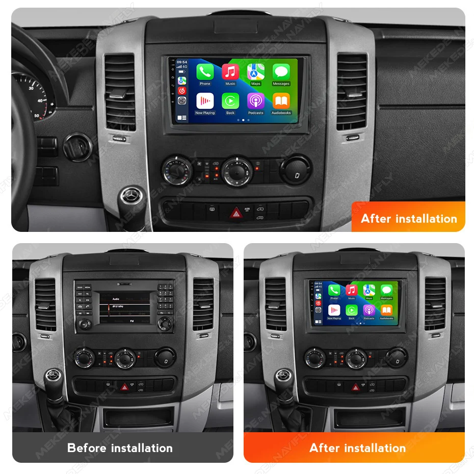 MEKEDE 8-rdzeniowy bezprzewodowy Carplay Auto Radio samochodowe Multimedialny odtwarzacz wideo dla Benz Sprinter Volkswagen Crafter 2006-2012 5G