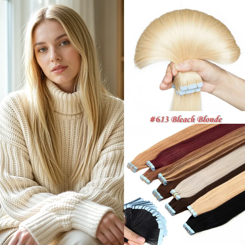 100-human-hair-tape-in-hairpiece-20pcs-16inch-straight-4-60-hair-extensions-increase-hair-density-style-change-daily