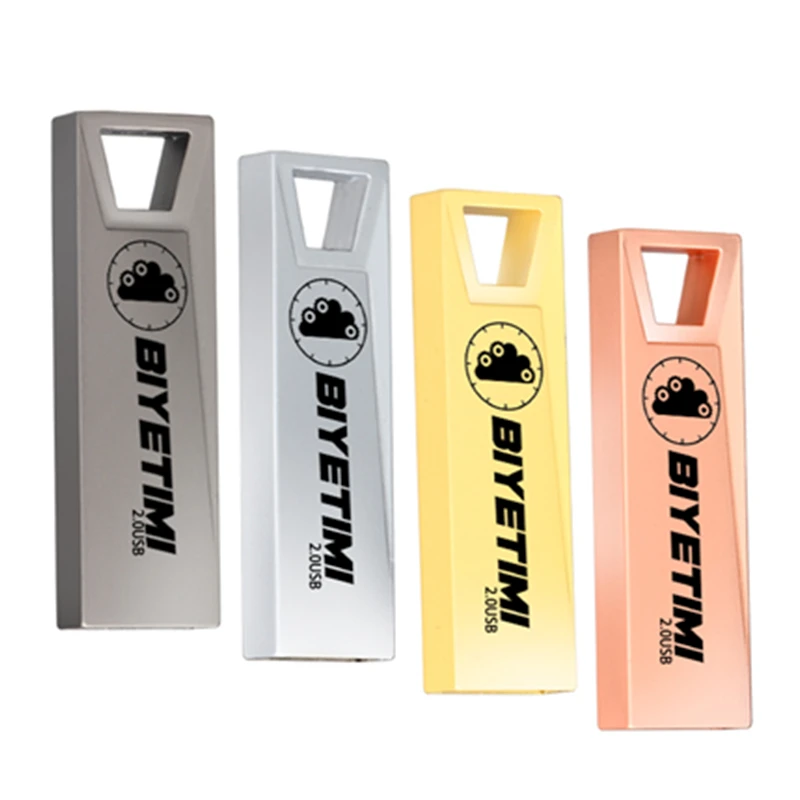 Mini clé usb métallique haute vitesse, support à mémoire de 16GB 32GB 64GB 128GB, lecteur Flash étanche avec porte-clés