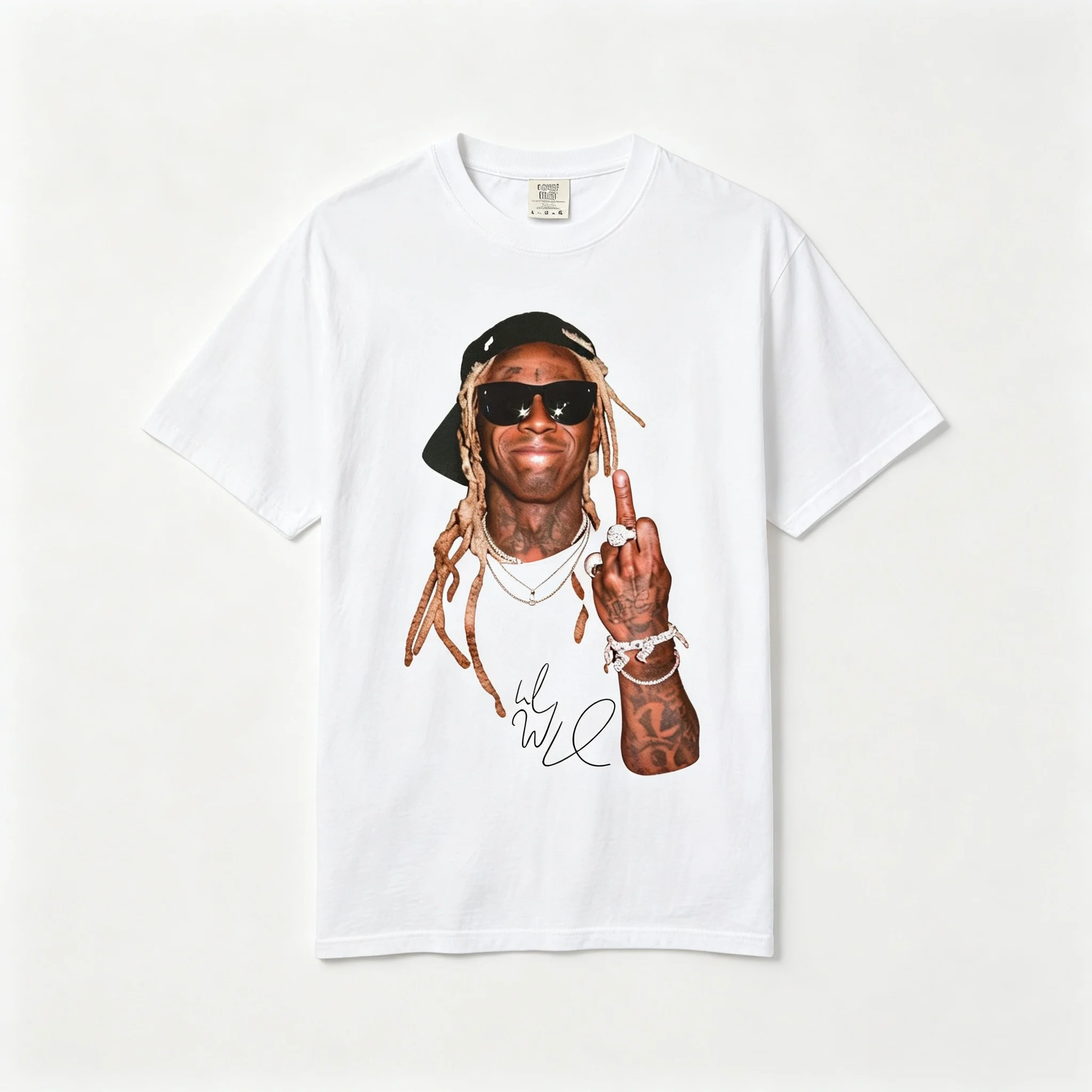 Lil Wayne 2026 Tour T-Shirt Hip-Hop-Rapper-Print-Muster Reine Baumwolle T-Shirt Sommer Herren Damen Streetwear Y2k-Stil Shirt – Detail 8
