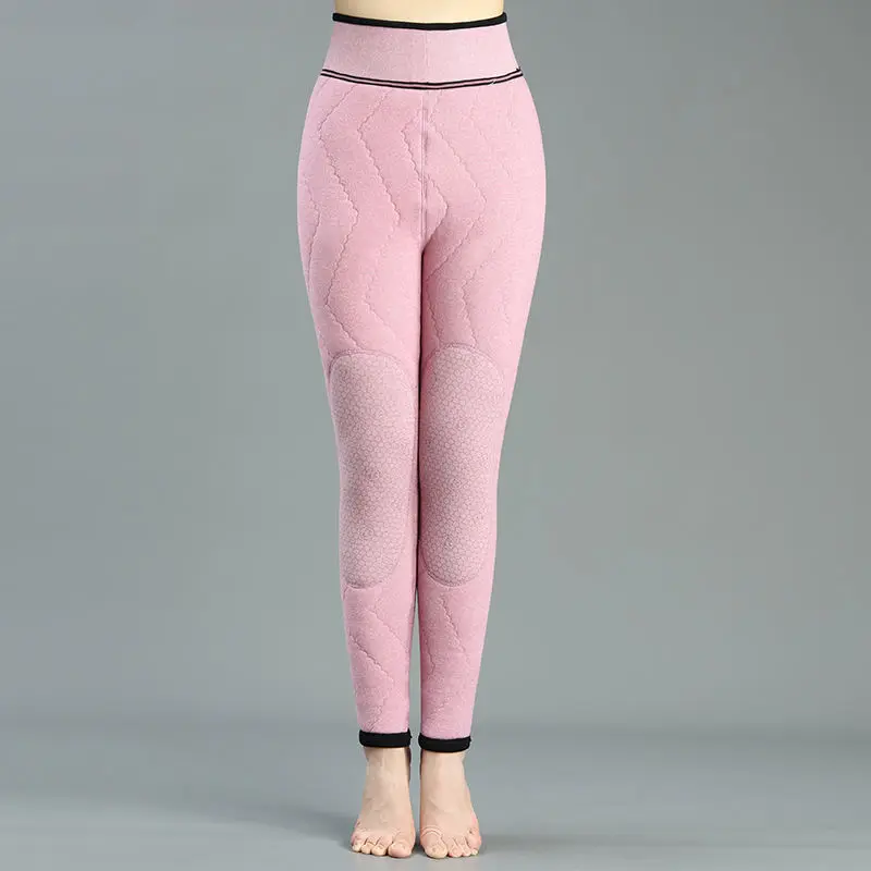 Solid Color Cotton Pants Women\'s Winter Outer Wear Pants Thickened Cashmere Warm Pants Modal Black Plus Velvet Autumn and Winter