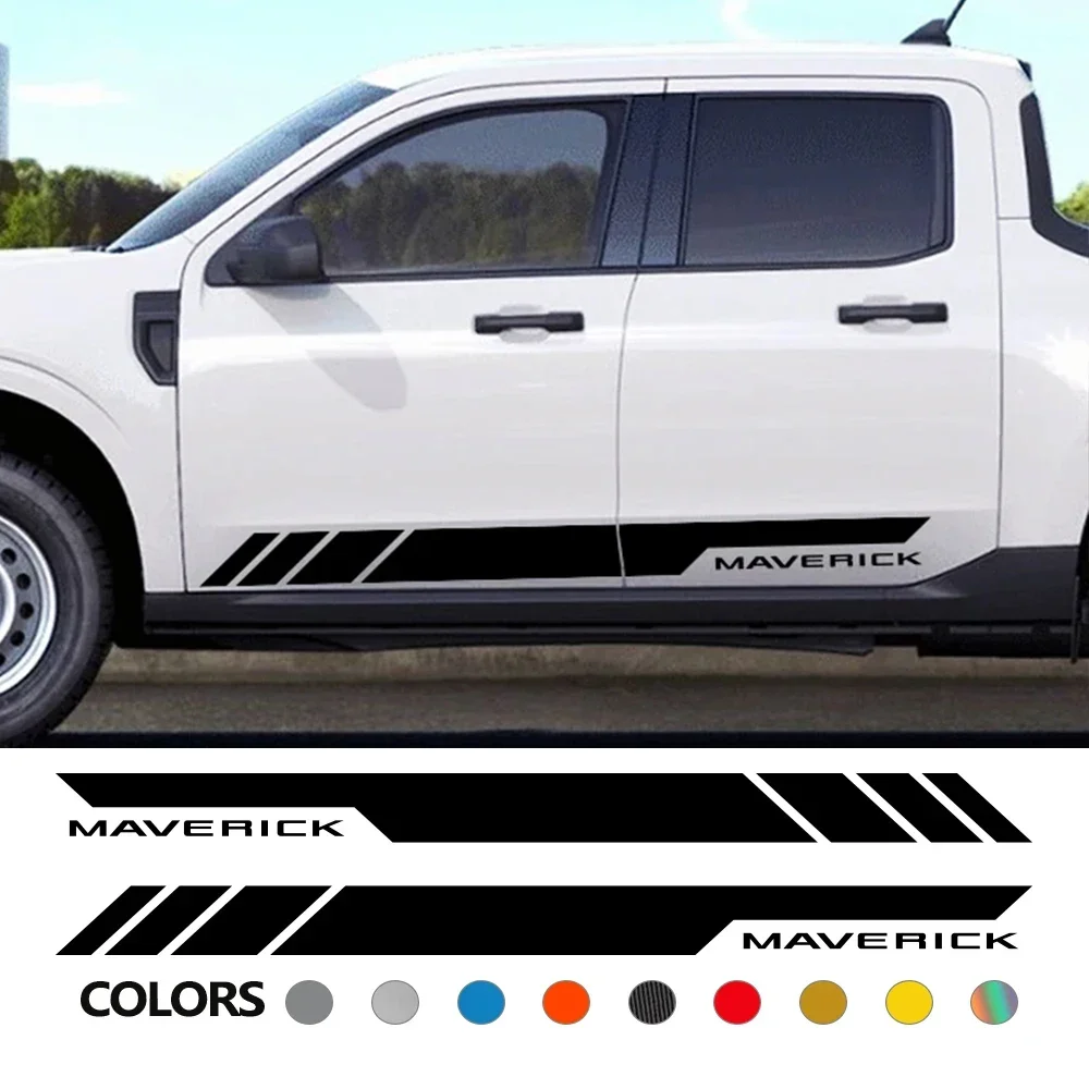 Pickup Door Side Stickers For Ford Maverick XL XLT Lariat 2022 Truck Graphic Stripe Decor Decal Car Vinyl Cover Auto Accessories