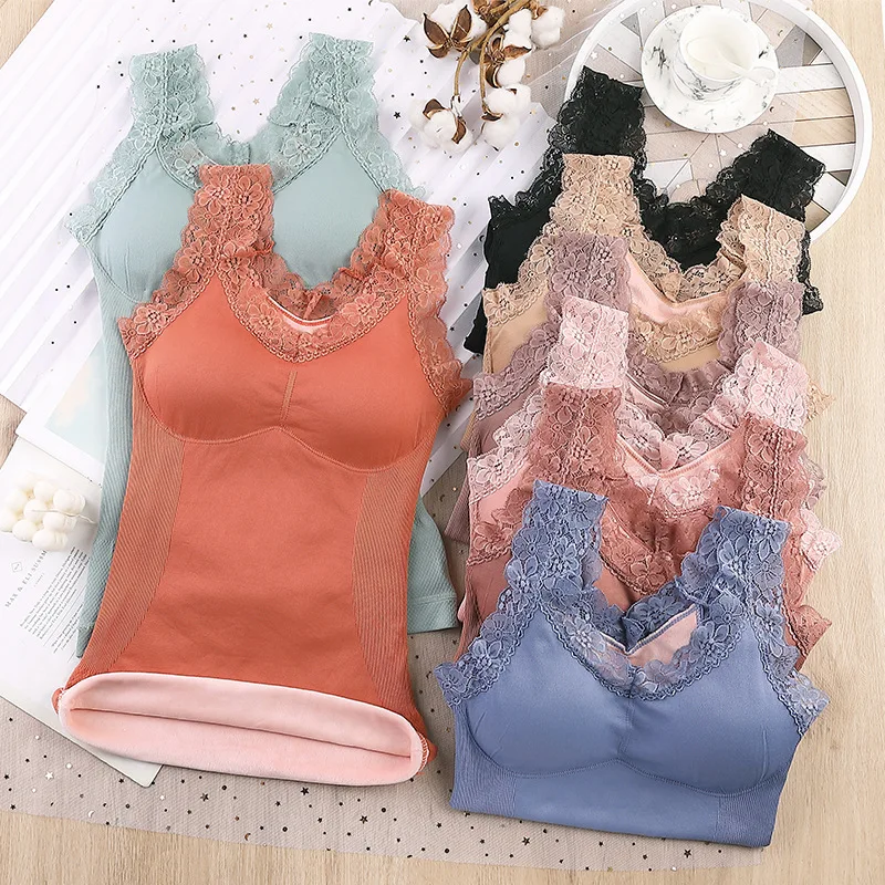 Ropa interior térmica de talla grande para mujer, lencería térmica, ropa de invierno, Top cálido, ropa interior, camiseta interior íntima